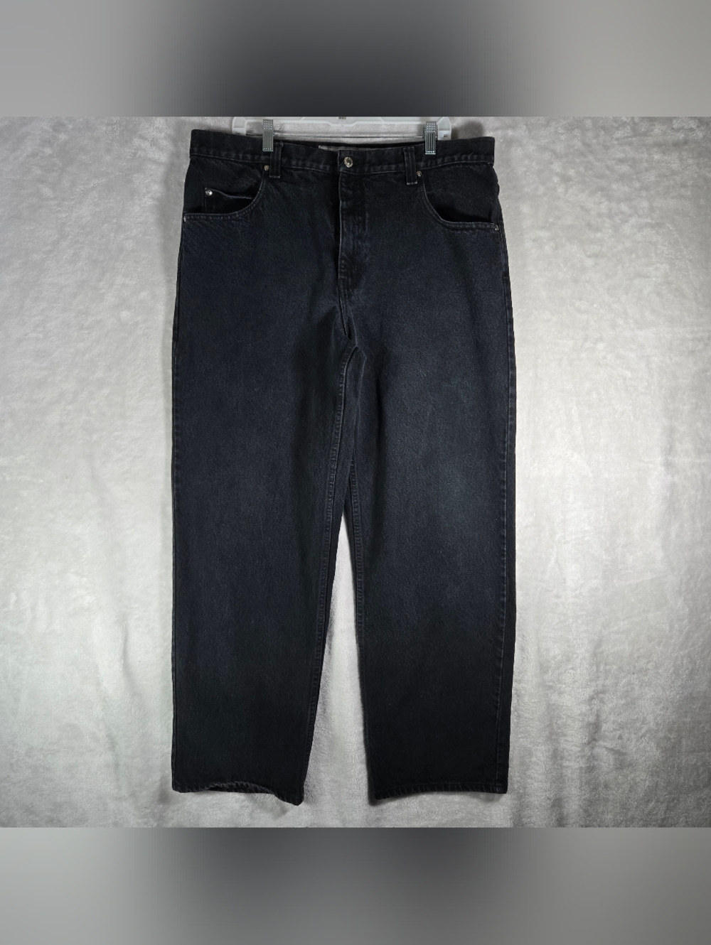 Anchor Blue Original Jeans Men Size 38x32 Black Denim Wide Leg Y2K Skate Vintage